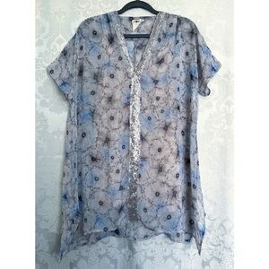 Anthropologie One September Lyla Tunic Top With Cami Size XS GUC Sequins Floral